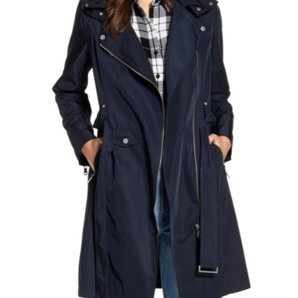 Gorgeous BNWT AVEC LES FILLES Water Resistant Moto Trench Coat - Picture 6 of 6